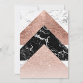 Modern roos goud zwart wit marmer Sweet 16 Kaart (Achterkant)