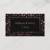 Modern Roos Goud & Zwarte Cirkels Dank u invoegen Informatiekaartje (Achterkant)