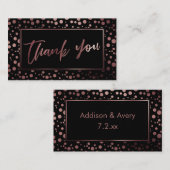 Modern Roos Goud & Zwarte Cirkels Dank u invoegen Informatiekaartje (Voorkant / Achterkant)