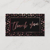 Modern Roos Goud & Zwarte Cirkels Dank u invoegen Informatiekaartje (Voorkant)
