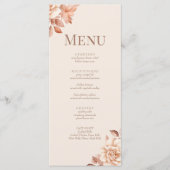Modern Roos Gouden Bloem Monogram Trouwmenu Kaart (Voorkant)