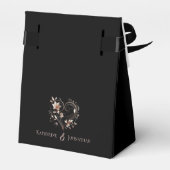 Modern Roos Gouden Bloemen-Wedding Dank u Bedankdoosjes (Achterkant)