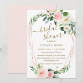 Modern Roos Gouden Bloemenkrans Vrijgezellenfeest Kaart (Voorkant / Achterkant)