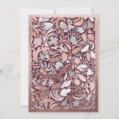 Modern Roos Gouden Bourgondische Floral Botanische Kaart (Achterkant)