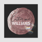 Modern Roos Gouden Brushstroke en wazige Lichten Naamplaatje (Voorkant)