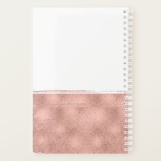 Modern Roos Gouden Brushstroke Planner (Achterkant)
