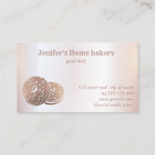 Modern roos gouden donuts glittery zelfgemaakte ba visitekaartje (Achterkant)