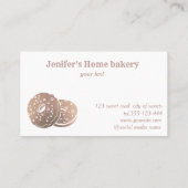 Modern roos gouden donuts glittery zelfgemaakte ba visitekaartje (Achterkant)