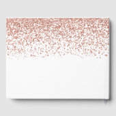 Modern Roos Gouden Faux Glitter Bruiloft Gastenboek (Achterkant)