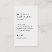 Modern roos gouden folie haarstylist schaar logo visitekaartje (Achterkant)