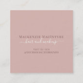 Modern Roos Gouden Folie Koperborstel Monogram Vierkante Visitekaartje (Achterkant)