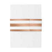 Modern Roos Gouden Folie Strepen Bruiloft Monogram Uitnodigingen Wikkel (Achterkant Voorbeeld)