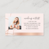 Modern roos gouden geometrische blush roze make-up visitekaartje (Achterkant)