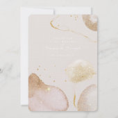 Modern roos gouden glam bruiloft uitnodiging (Achterkant)