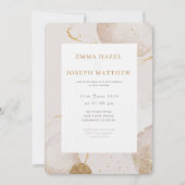 Modern roos gouden glam bruiloft uitnodiging (Voorkant)