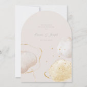 Modern roos gouden glam bruiloft uitnodiging (Achterkant)