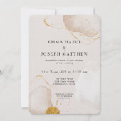 Modern roos gouden glam bruiloft uitnodiging (Voorkant)