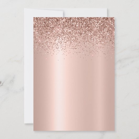 Modern Roos Gouden Glitter Ballon 60e Verjaardag Kaart (Achterkant)