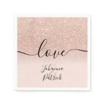 Modern roos gouden glitter blush roze liefde bruil