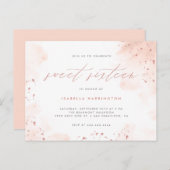 Modern Roos Gouden Glitter Blush Roze Ombre Sweet  Uitnodiging Briefkaart (Voorkant / Achterkant)