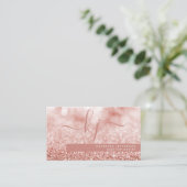 Modern Roos Gouden Glitter Bokeh Make-up Artist Visitekaartje (Staand voorkant)
