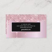 Modern roos gouden glitter druipt haarstylist visitekaartje (Achterkant)