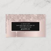 Modern roos gouden glitter druipt haarstylist visitekaartje (Achterkant)
