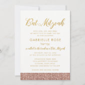 Modern Roos Gouden Glitter & Gouden Vleermuis Mitz Kaart (Voorkant)