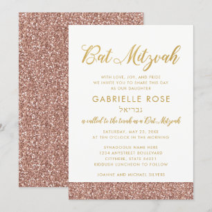 Modern Roos Gouden Glitter & Gouden Vleermuis Mitz Kaart