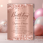 Modern Roos Gouden Glitter Metal Folie 50ste Verja Kaart