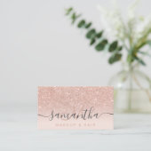Modern roos gouden glitter ombre blush make-up haa visitekaartje (Staand voorkant)