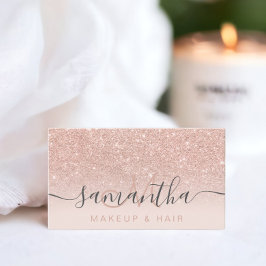 Modern roos gouden glitter ombre blush make-up haa visitekaartje