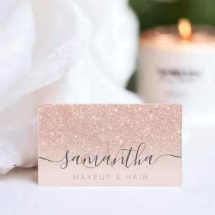 Modern roos gouden glitter ombre blush make-up haa visitekaartje