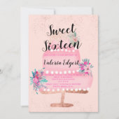 Modern roos gouden glitter roze floral cake Sweet  Kaart (Voorkant)