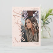 Modern roos gouden glitter script 4 foto's Sweet 1 Kaart (Staand voorkant)