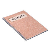 Modern Roos Gouden Glitter Sparkles Girly Notitieb Notitieboek (Rechterzijde)