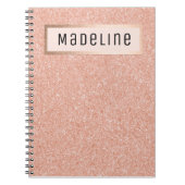 Modern Roos Gouden Glitter Sparkles Girly Notitieb Notitieboek (Voorkant)