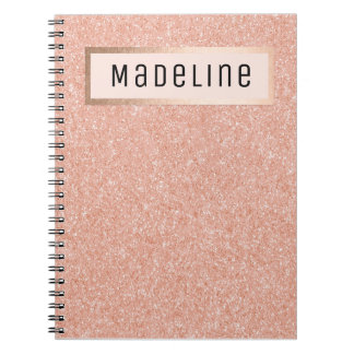 Modern Roos Gouden Glitter Sparkles Girly Notitieb Notitieboek
