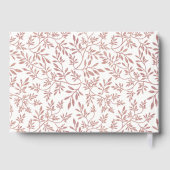 Modern roos gouden glitter verlaat bruiloft gasten gastenboek (Achterkant)