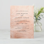 Modern Roos gouden huwelijksuitnodiging Kaart (Staand voorkant)