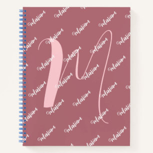 Modern Roos Gouden Kleur - Initiaal Naam Monogramm Notitieboek