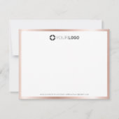 Modern roos gouden logo gepersonaliseerde briefpap bedankkaart (Voorkant)