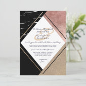 Modern Roos Gouden Marmeren Geometrische Driehoek  Kaart (Staand voorkant)