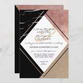 Modern Roos Gouden Marmeren Geometrische Driehoek  Kaart (Voorkant / Achterkant)