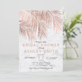 Modern roos gouden palmboom marmer Vrijgezellenfee Kaart (Staand voorkant)