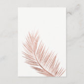 Modern roos gouden palmboom Qr code bruiloft detai Informatiekaartje (Achterkant)