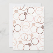 Modern Roos gouden ringen blush bruiloft uitnodigi Kaart (Achterkant)