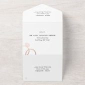 Modern Roos gouden ringen witte bruiloft All In One Uitnodiging (Buitenkant)