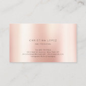 Modern roos gouden sierlijke metallic spijkerschri visitekaartje (Achterkant)