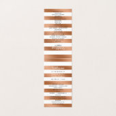 Modern Roos Gouden Strepen Trouwceremonie Programm Kaart (Buitenkant ongevouwen)